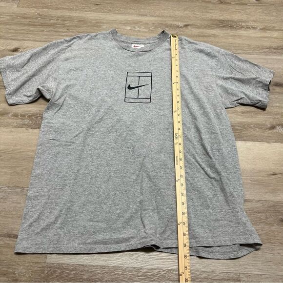 Vintage 90s Y2K Nike Challenge Court Center Swoosh Shirt XL White Tag - Picture 2 of 6